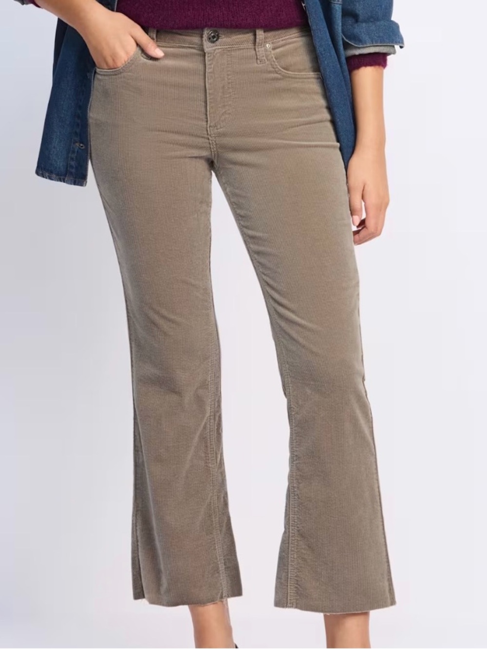 Kut from the Kloth Women’s Brown Corduroy Kelsey Ankle Flare Jeans